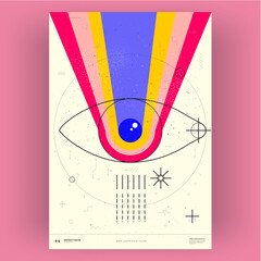 Wall Mural - abstract poster. vector trendy illustrations of geometric shapes. memphis and bauhaus style designs.