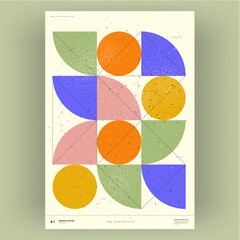 Canvas Print - abstract poster. vector trendy illustrations of geometric shapes. memphis and bauhaus style designs.