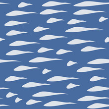 Shapeless White Spots On A Blue Background. Vector Repeating Pattern.