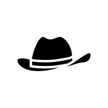 Hat Cowboy Glyph Icon Vector. Hat Cowboy Sign. Isolated Symbol Illustration