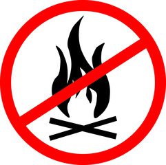 Sticker - No flame sign vector