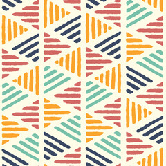 Sticker - Fun hand drawn abstract seamless pattern, simple geometric background, doodle style - great for textiles, banners, wallpapers, wrapping - vector design