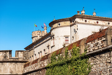 Wall Mural - Castello del Buonconsiglio or Castelvecchio, XIII-XVIII century. Medieval Castle in Trento downtown, tower called Torre di Augusto. Trentino Alto Adige, Italy, Europe.