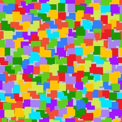 Poster - Abstract seamless pattern with random colored chaotic squares background