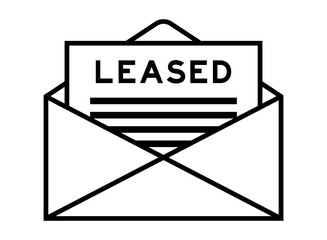 Sticker - Envelope and letter sign with word leased as the headline