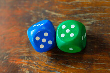 Two Dice That Are About To Be Rolled