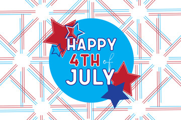 Wall Mural - 4th of July background with stars as celebration of independence day in usa.