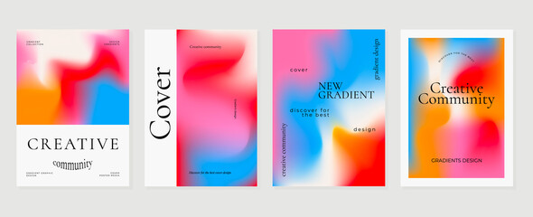 abstract fluid gradient background vector. minimalist style cover template with shapes, colorful and