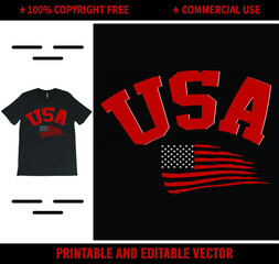 Wall Mural - USA Flag T-Shirt Vector Design, Patriotic T-Shirts, July 4th Shirts, American Flag Shirt.