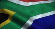 South Africa Is Waving Flag Seamless Loop Animation. 4K Resolution