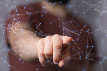 Wall Mural - concept of big data, machine learning, artificial intelligence, hyper loop