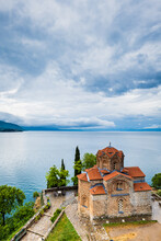 Saint John Kaneo Orthodox Church By Lake Ohrid, North Macedonia. One Of The Most Famous Churches In Ohrid, Macedonia