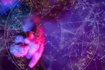 Wall Mural - communication network digital group connect