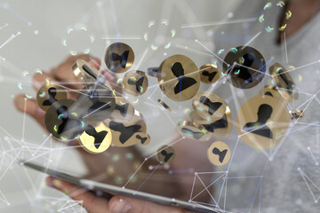Poster - using social network connection 3D rendering