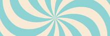 Swirling Radial Ice Cream Background. Vector Illustration For Swirl Design. Summer. Vortex Spiral Twirl. Blue. Helix Rotation Rays. Converging Psychadelic Scalable Stripes. Fun Sun Light Beams