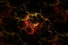 Abstract Fractal Cosmic Pattern Of Lightning And Flashes Of Light On A Black Background. Use For Design And Creativity.