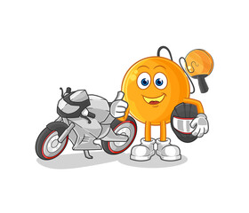 Wall Mural - paddle ball racer character. cartoon mascot vector