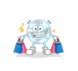 Wall Mural - CD shoping mascot. cartoon vector