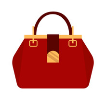 Lady Fashionable Bag Suitcase. Vector Illustration