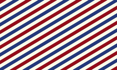 Wall Mural - Red and blue usa diagonal lines seamless pattern abstract. Barbershop vintage texture. EPS 10 vector