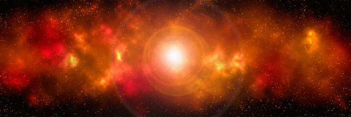 Wall Mural - Space background with stardust and shining stars. Realistic cosmos and color nebula. Colorful galaxy. 3d illustration