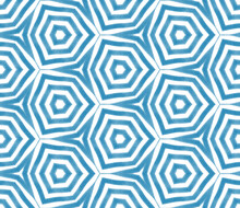 Striped Hand Drawn Pattern. Blue Symmetrical Kaleidoscope Background. Textile Ready Rare Print, Swimwear Fabric, Wallpaper, Wrapping. Repeating Striped Hand Drawn Tile.