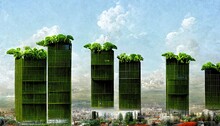 Vertical Farming, Soilless Farming And Controlled Environment Agriculture Techniques Including Hydroponics And Aeroponics, Conceptual Illustration
