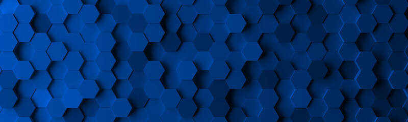 Abstract technological hexagonal background. 3d Render illustration