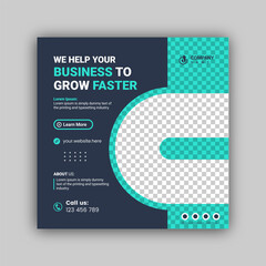 Wall Mural - social media business marketing post and banner design template with organized layers for live webin