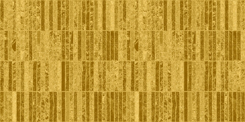 Seamless glittery gold encrusted geometric rectangle bars background texture. Modern luxury mosaic marble tiles abstract gilded age wallpaper. Golden Christmas decoration repeat pattern. 3D rendering.