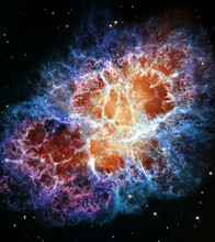 The Crab Nebula M1 In Constellation Taurus. Elements Of This Picture Furnished By NASA