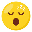 © Graphic Mall - Sleeping face expression character emoji flat icon.