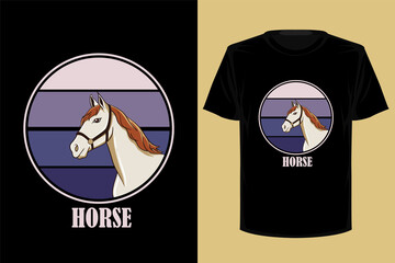 Wall Mural - Horse retro vintage t shirt design