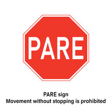 PARE Road Sign Traffic Sign On White Background