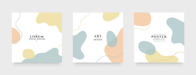 Wall Mural - set of stylish fluid shape social media stories and post banners