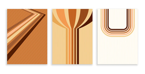 set of retro style stripes lines design background