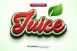 red apple juice fresh nature 3D logo mock up template Editable text Effect Style