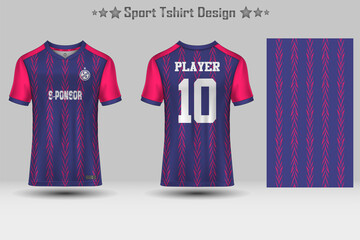 Wall Mural - Football sport jersey mockup abstract geometric pattern t-shirt design