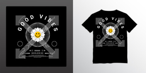 Wall Mural - Good vibes streetwear t-shirt design, suitable for screen printing, jackets and others
