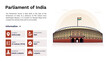 The Heritage of Parliament of India Monumental Design-Vector Illustration
