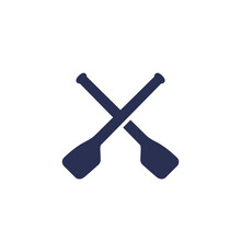 Oars Or Rowing Icon On White