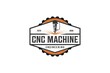 CNC Lathe machine Logo Computer Numerical Control modern 3D cutting technology design manufacturing industry cutting 