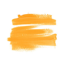 Orange Brush Stroke Oil Paint Background. Creative Design For Colourful Banner. Image. 