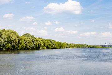 Wall Mural - view of Moskva river in Kolomna city on summer day