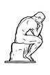 The Thinker statue Vector hand drawing