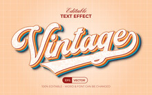 Vintage Text Effect Style. Editable Text Effect.