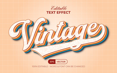 Wall Mural - Vintage text effect style. Editable text effect.