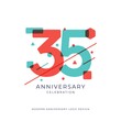 35 years anniversary celebration logo design template vector