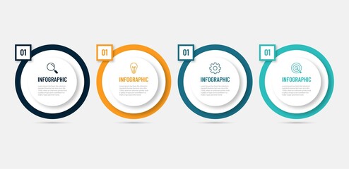 Timeline infographic design element and number options. Business concept with 4 steps. Can be used for workflow layout, diagram, annual report, web design. Vector business template for presentation.