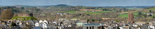 Europe, UK, England, Devon Totnes Town Panorama Dart Valley